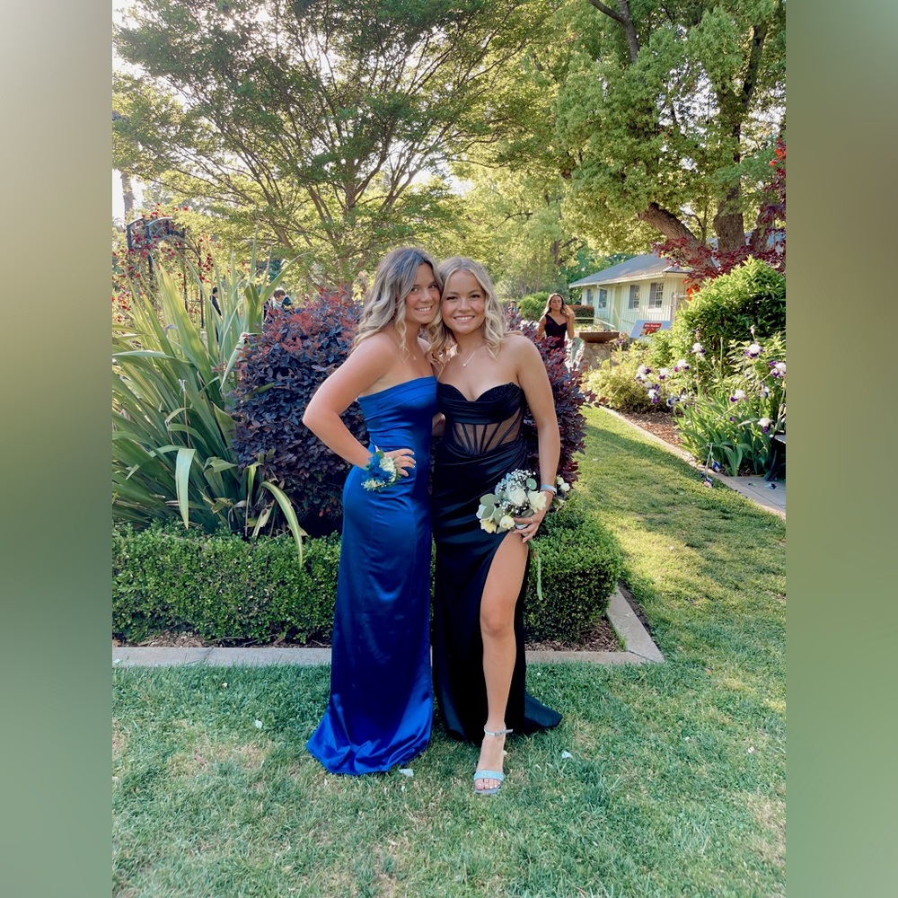 BLACK CORSET PROM DRESS